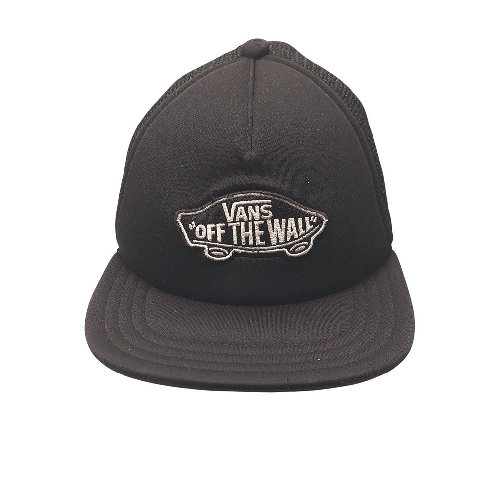 Vans Off The Wall Trucker Hat Black Mesh Snapback Skater Cap Adjustable